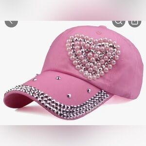 Pink Rhinestone Baseball Cap